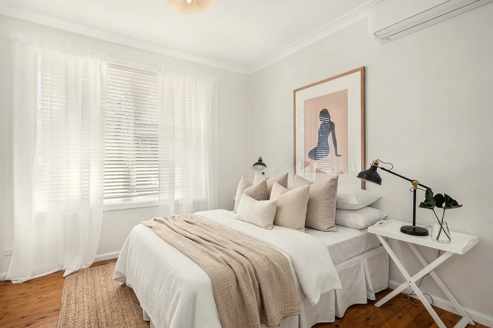 Bedroom in a finished ADU rental